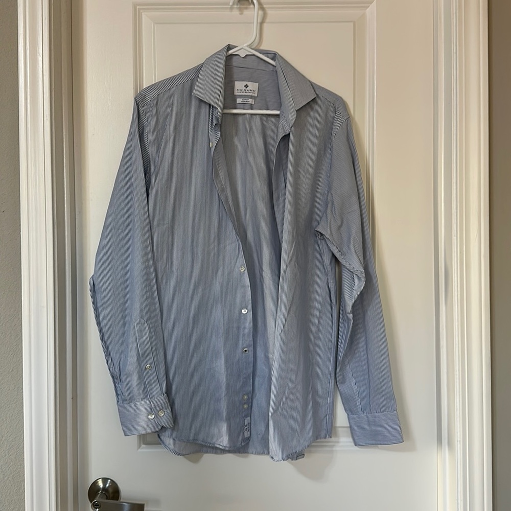 Blue striped button down
